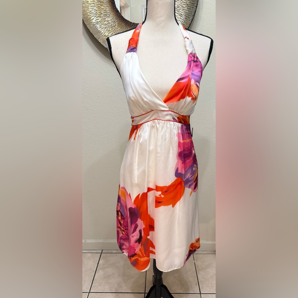 Bisou Bisou Cream and Orange Maxi Sundress